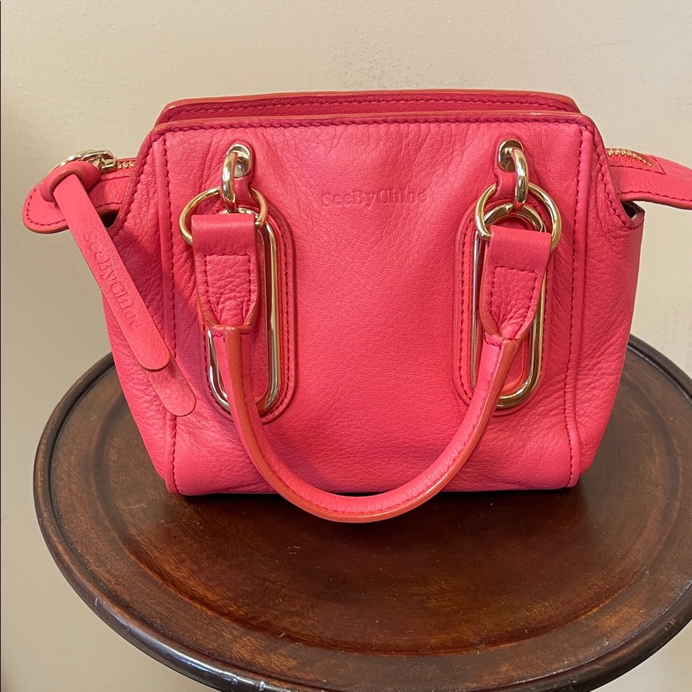 Chloe See by Chloé Paige Mini Leather Bucket Bag W/Gold After Mrkt Crsbdy Chain